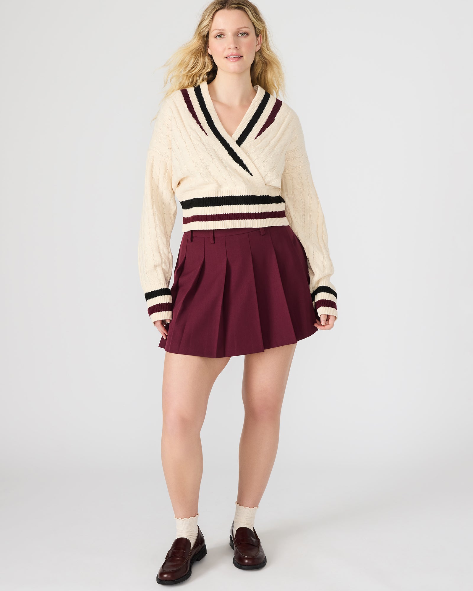 MARGO SKIRT WINE - Clothing - Steve Madden Canada