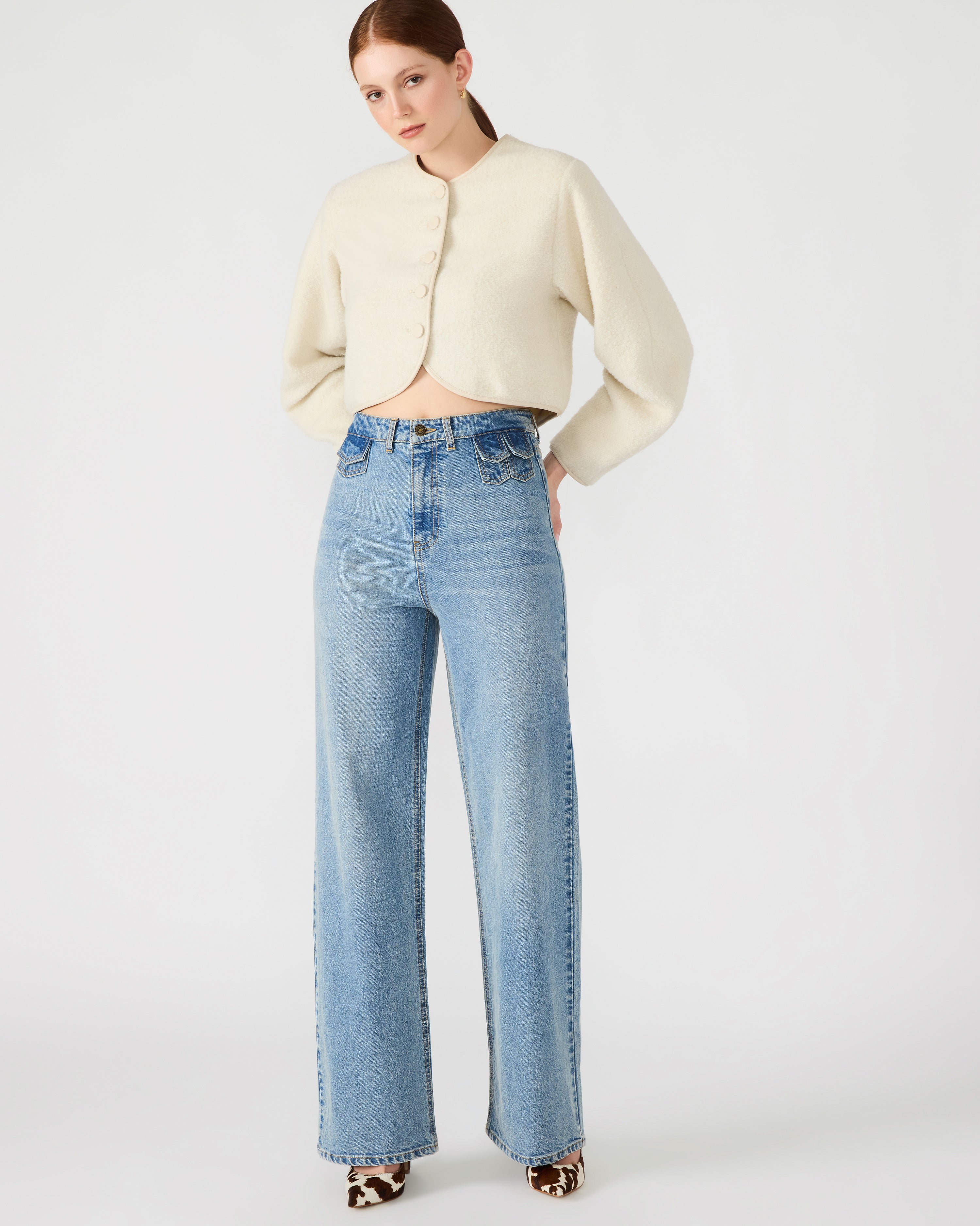 GERALDINE JEAN LIGHT BLUE DENIM - Clothing - Steve Madden Canada