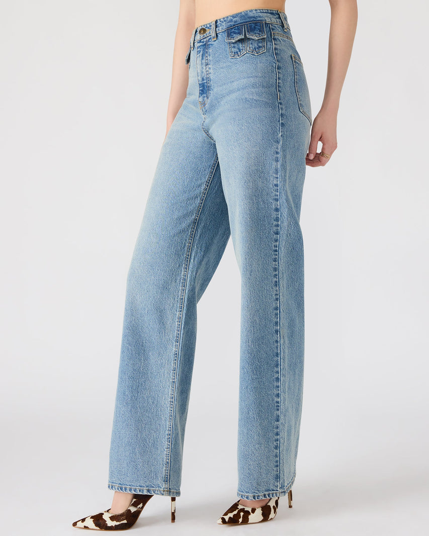 GERALDINE JEAN LIGHT BLUE DENIM - Clothing - Steve Madden Canada