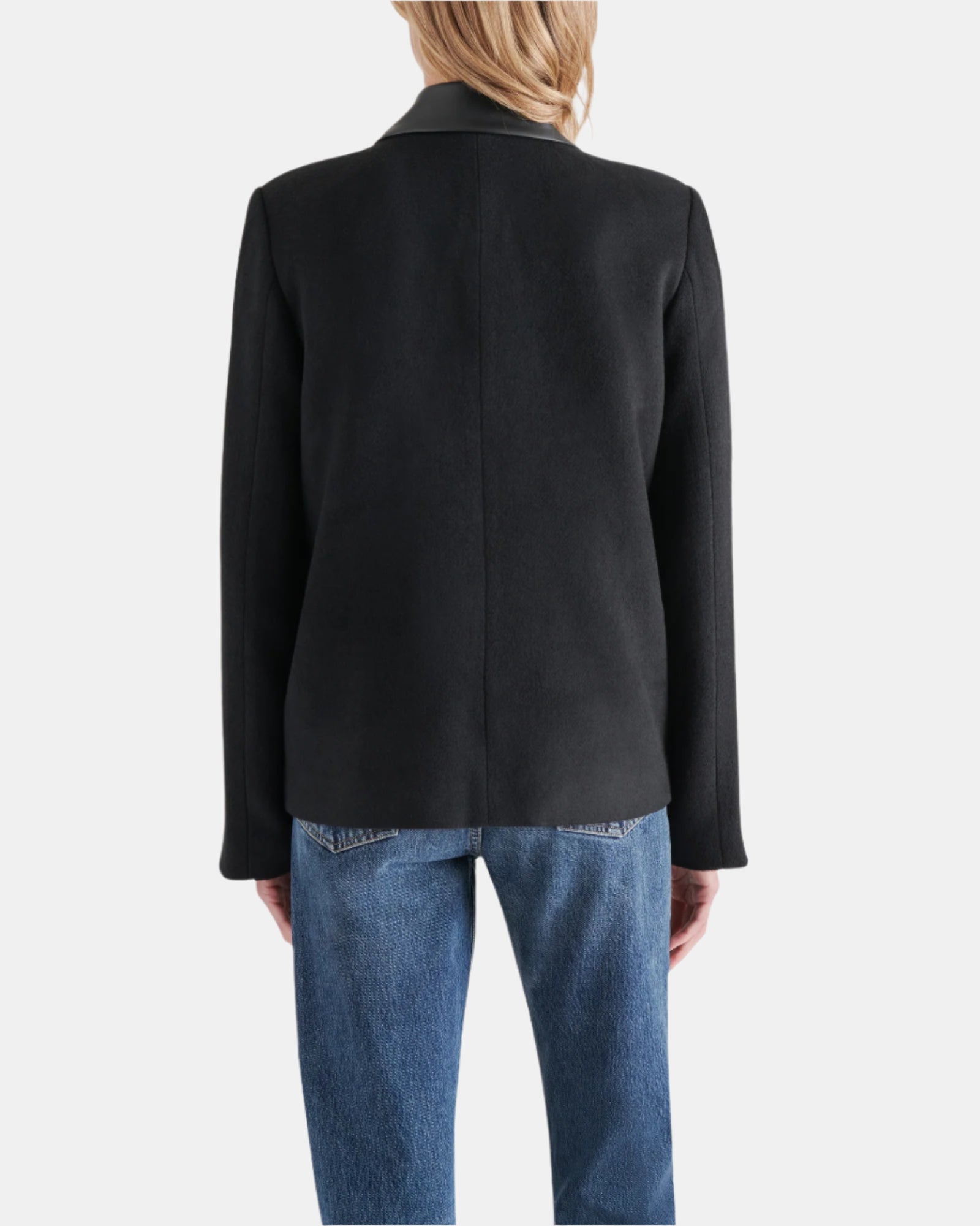 DOUBLE BREASTED PEACOAT BLACK - Clothing - Steve Madden Canada