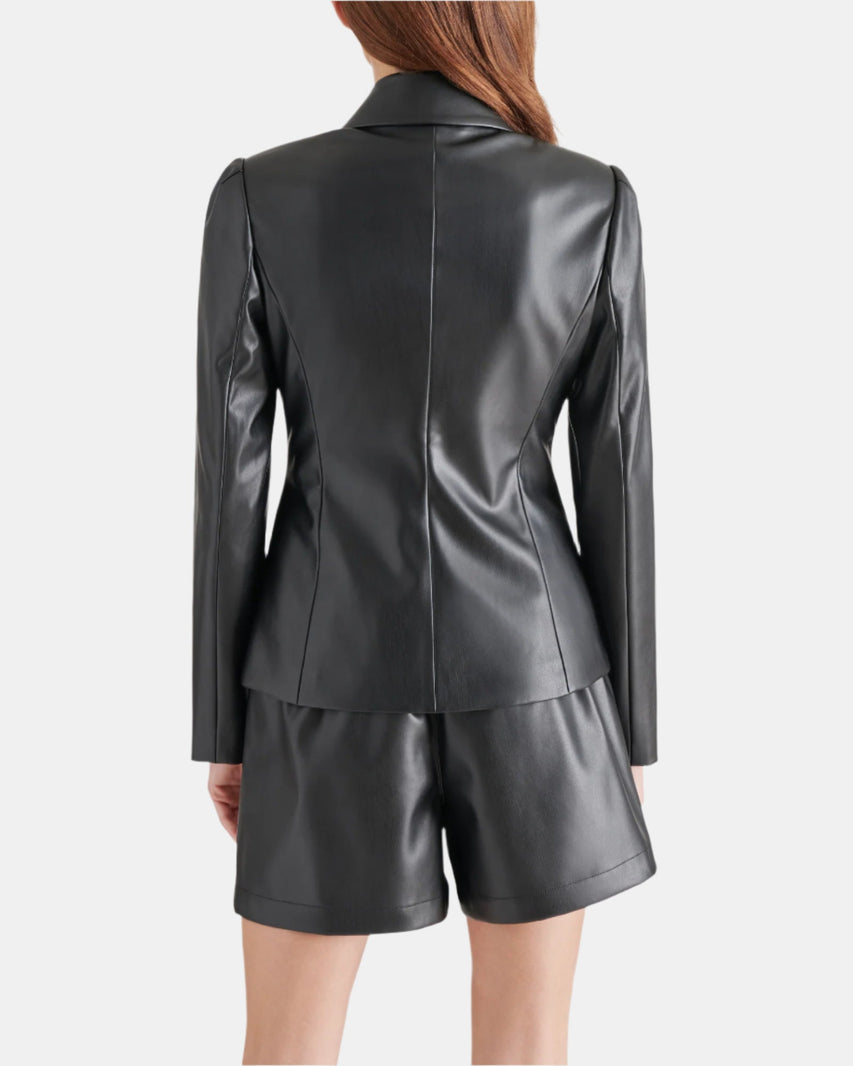 CINCHED BLAZER BLACK - Clothing - Steve Madden Canada