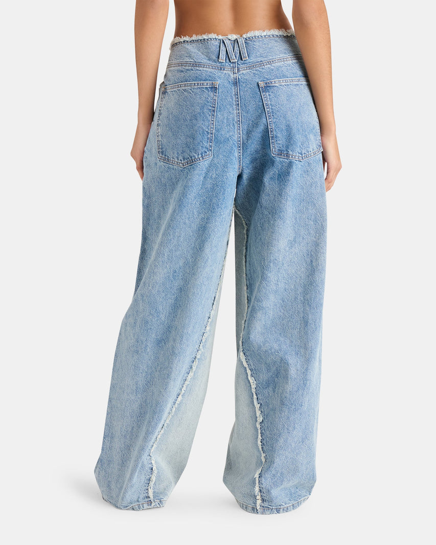 LOOSE FIT WIDE LEG JEAN BLUE - Clothing - Steve Madden Canada