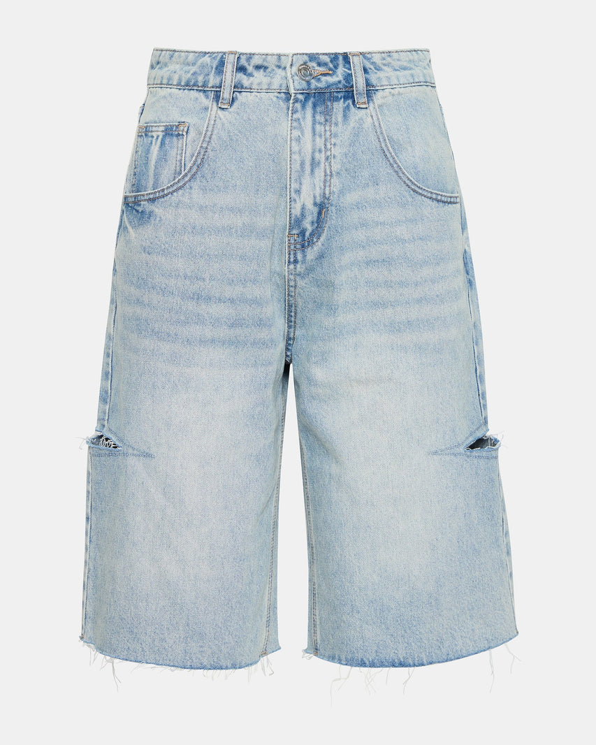 THE SLIT BARREL SHORT BLUE - Clothing - Steve Madden Canada