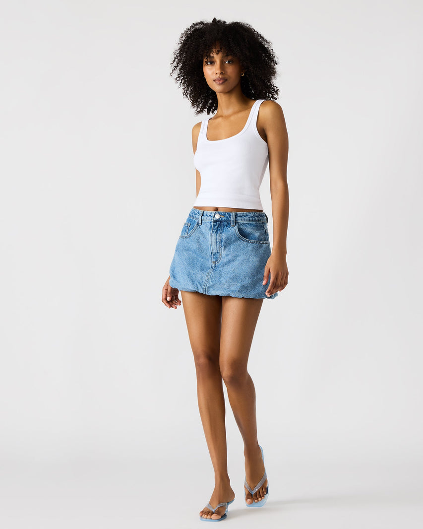 SIMONA SKIRT BLUE - Clothing - Steve Madden Canada
