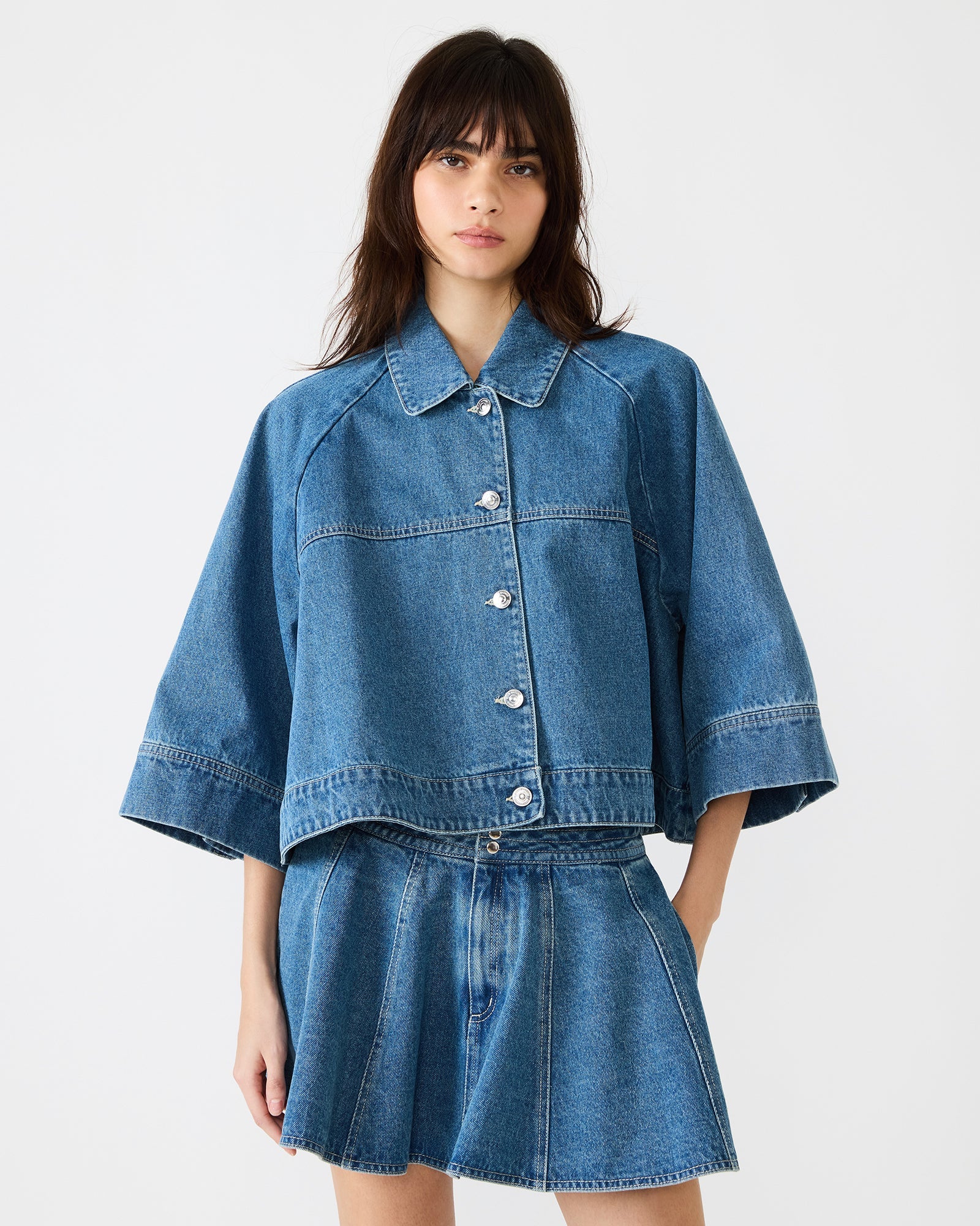 RHODE JACKET DENIM BLUE - Clothing - Steve Madden Canada