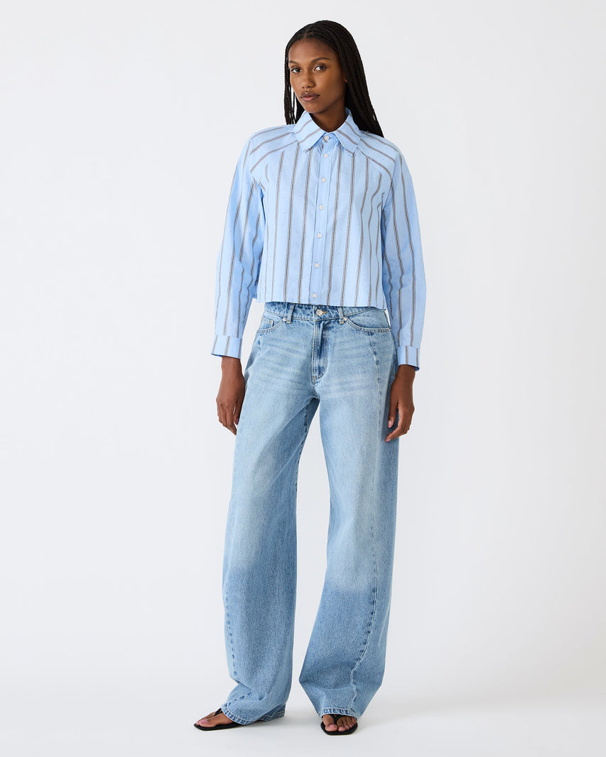 TESS BLUE RHINSTONES TOP - Clothing - Steve Madden Canada
