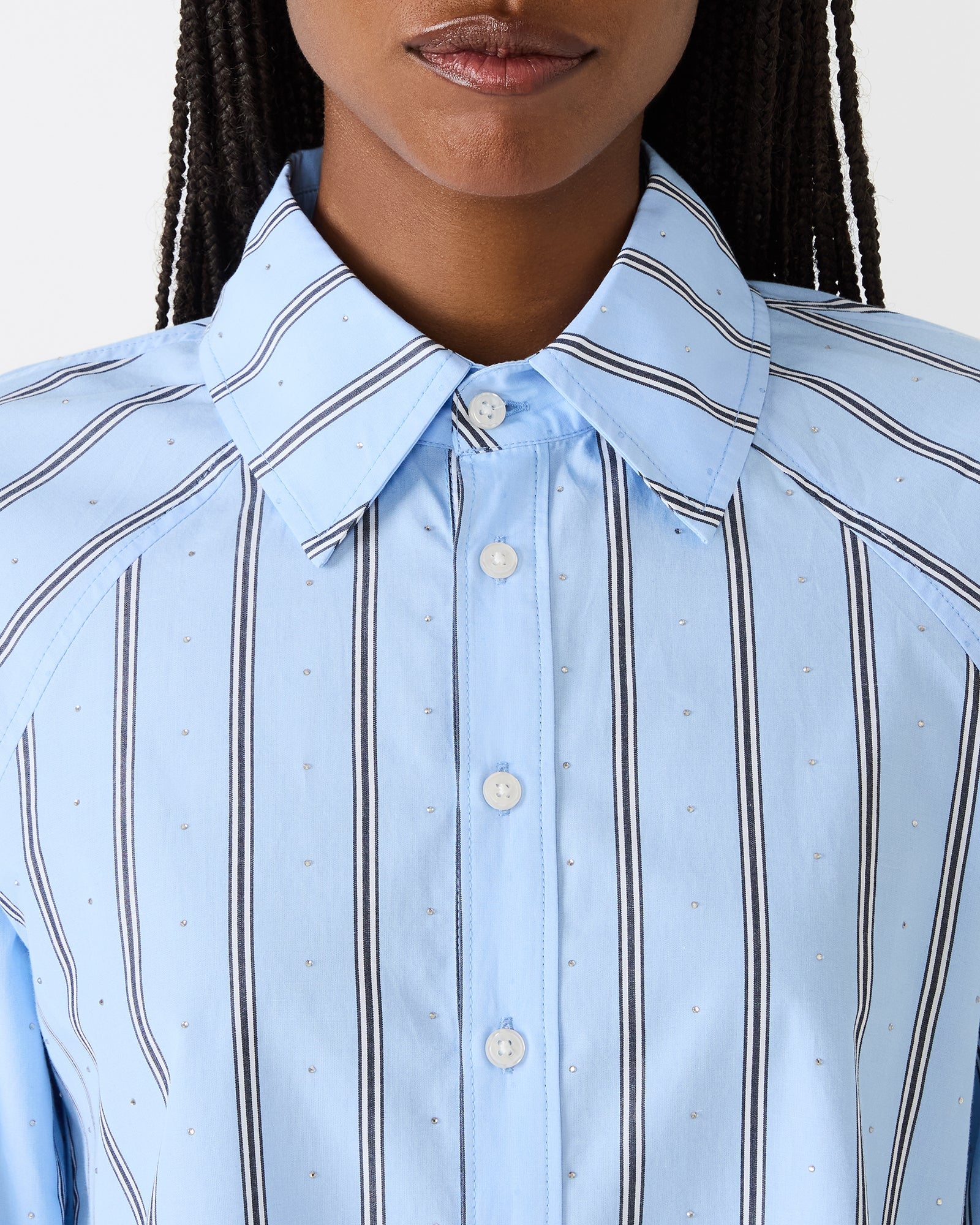 TESS BLUE RHINSTONES TOP - Clothing - Steve Madden Canada