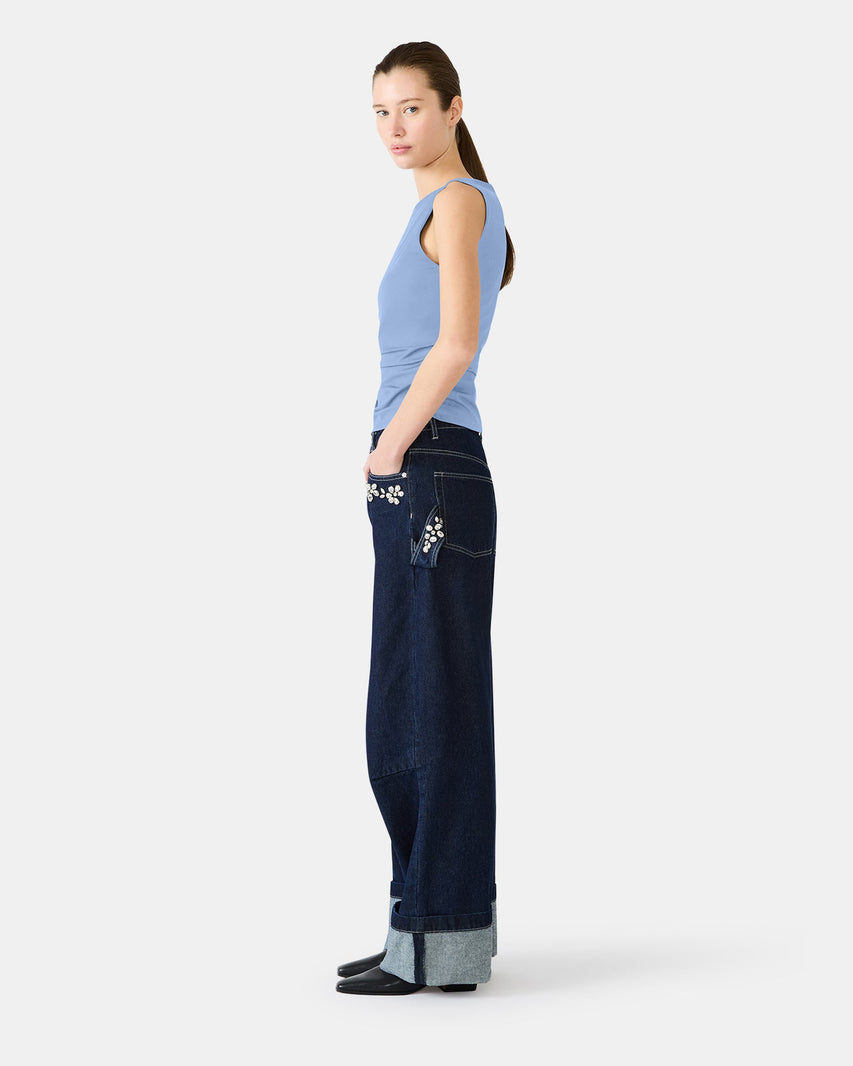 ADAIR KNIT TOP BLUE - Clothing - Steve Madden Canada