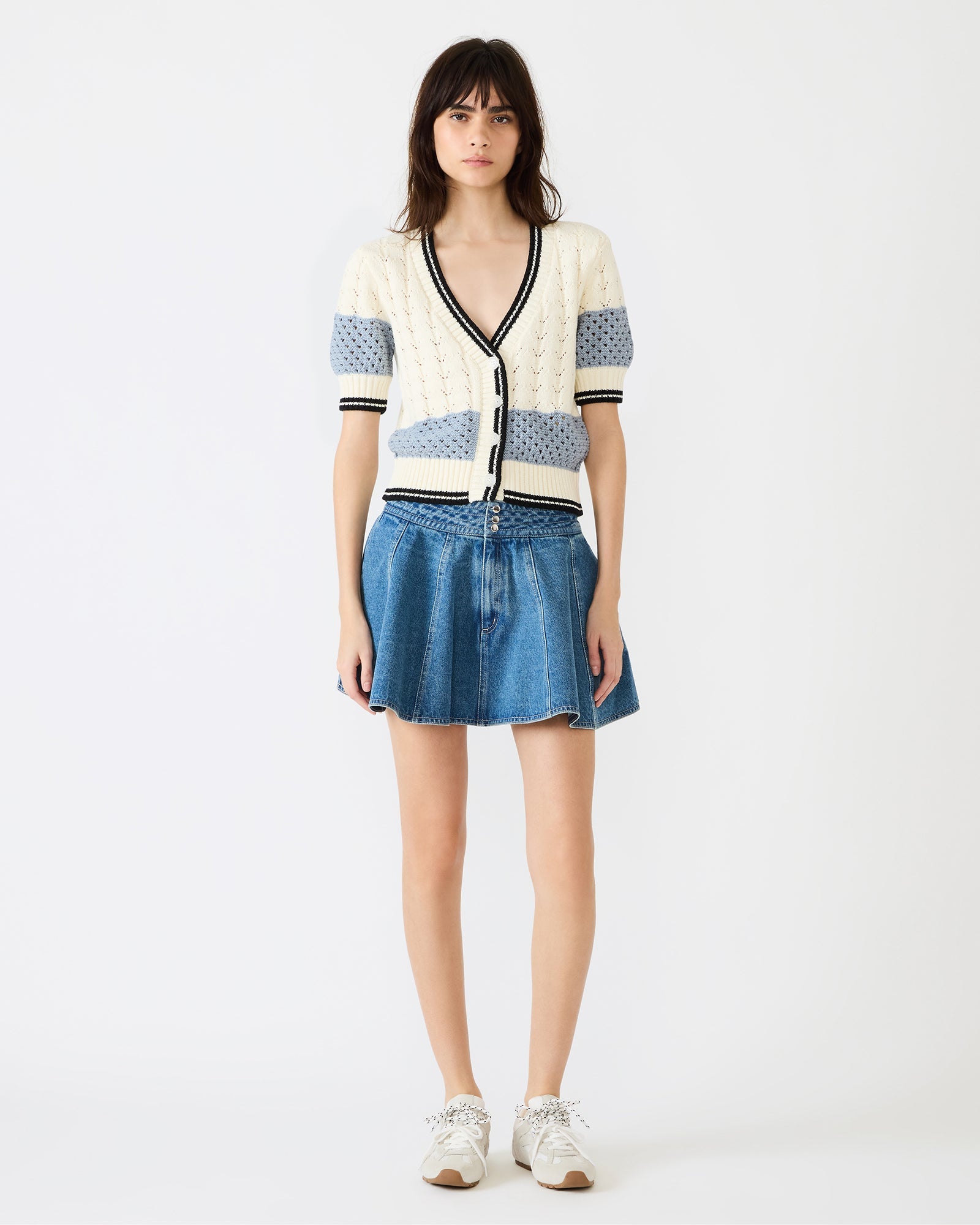 FIONA CARDIGAN WHITE MULTI - Clothing - Steve Madden Canada