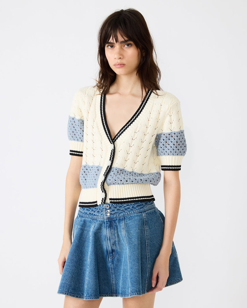 FIONA CARDIGAN WHITE MULTI - Clothing - Steve Madden Canada