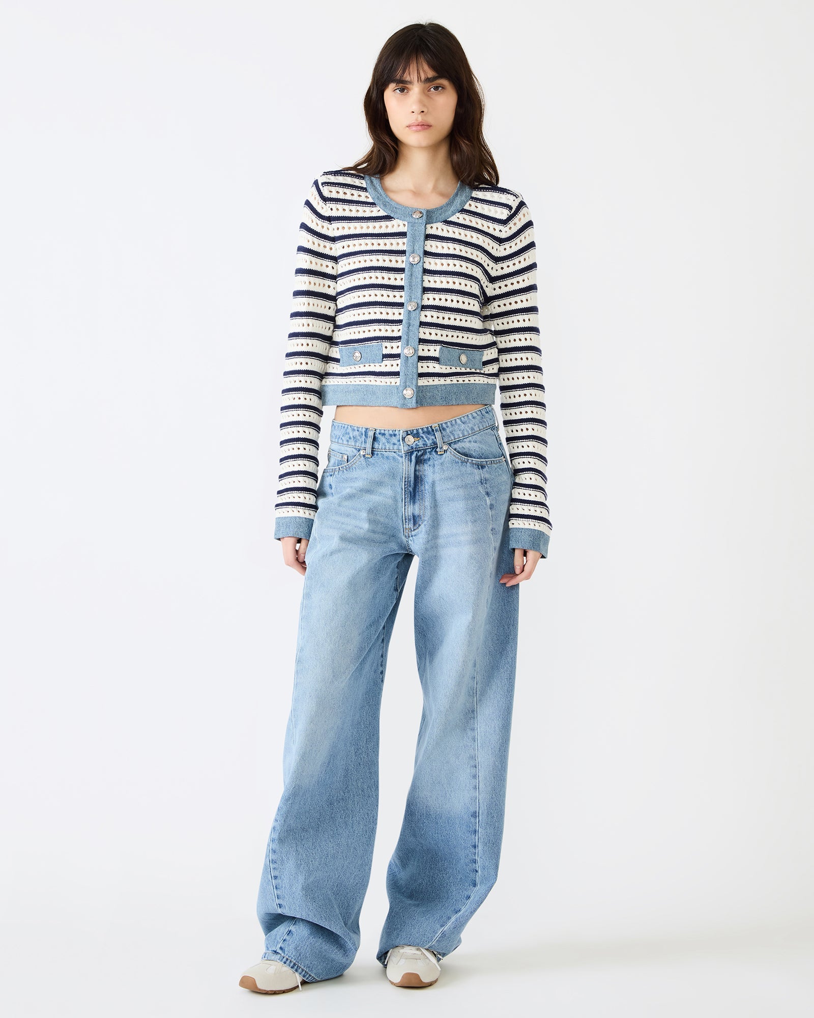 CASETTE CARDIGAN WHITE - Clothing - Steve Madden Canada