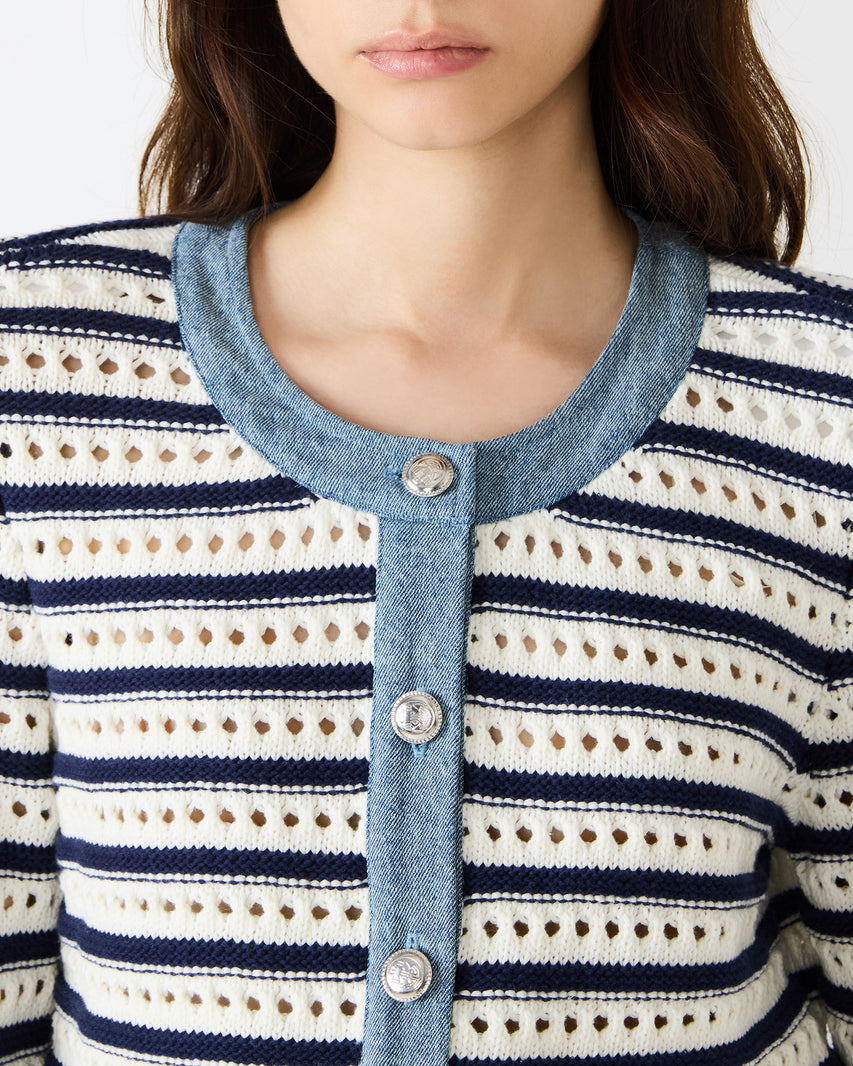 CASETTE CARDIGAN WHITE - Clothing - Steve Madden Canada