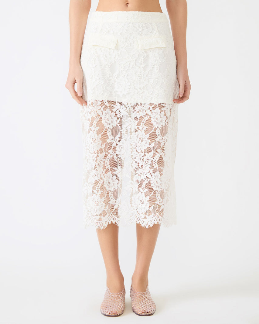 MONETTE SKIRT WHITE - Clothing - Steve Madden Canada