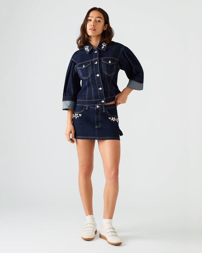 BRIELLIA SKIRT BLUE - Clothing - Steve Madden Canada