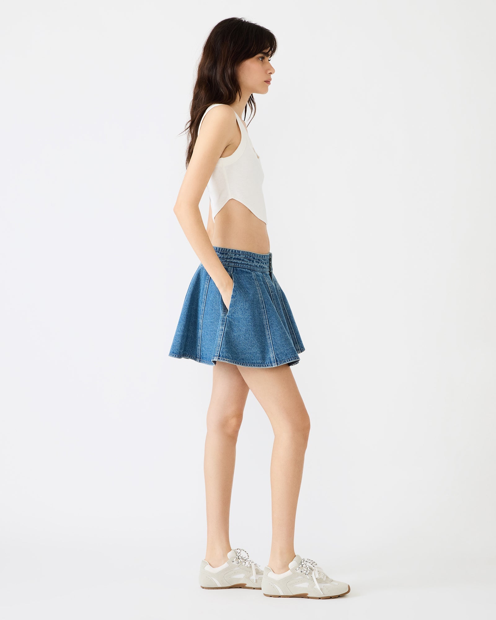 LILLIANY SKIRT BLUE - Clothing - Steve Madden Canada