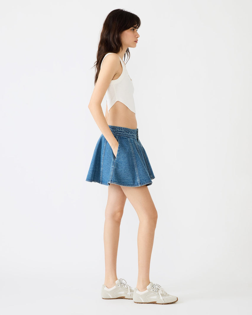 LILLIANY SKIRT BLUE - Clothing - Steve Madden Canada
