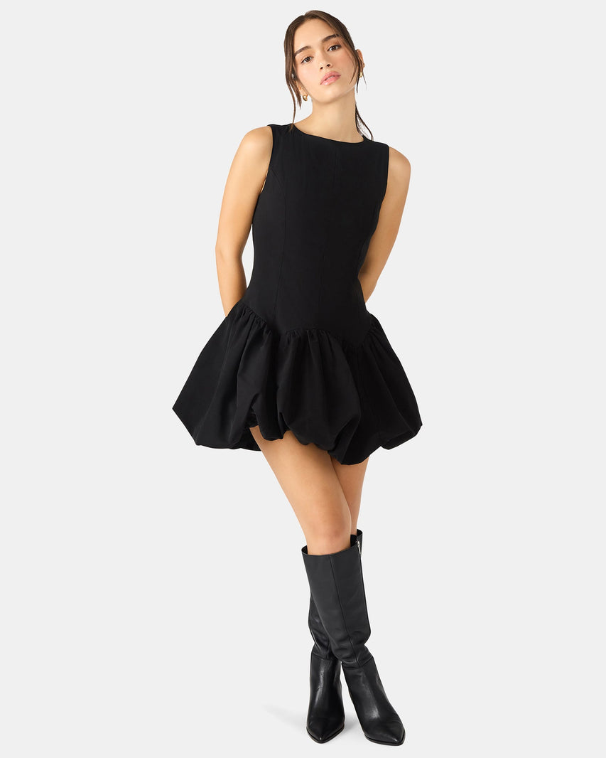 LYRA DRESS BLACK - Clothing - Steve Madden Canada