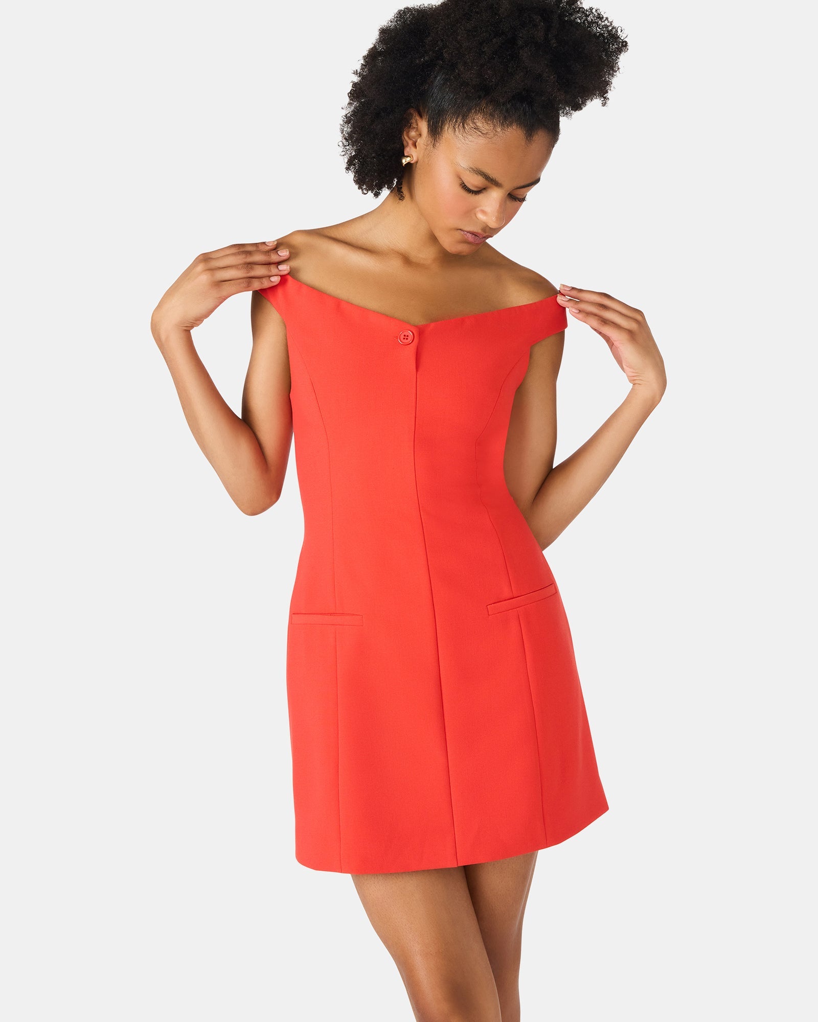 YANA DRESS RED - Clothing - Steve Madden Canada