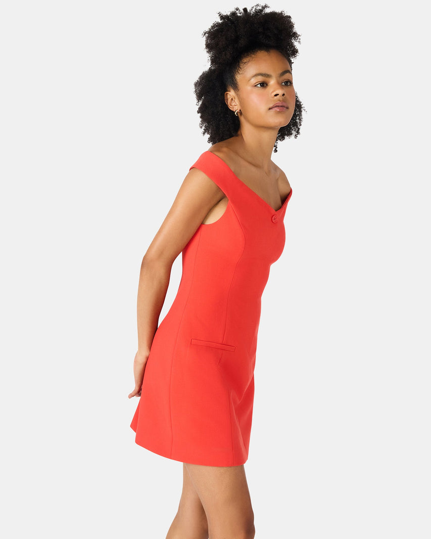 YANA DRESS RED - Clothing - Steve Madden Canada