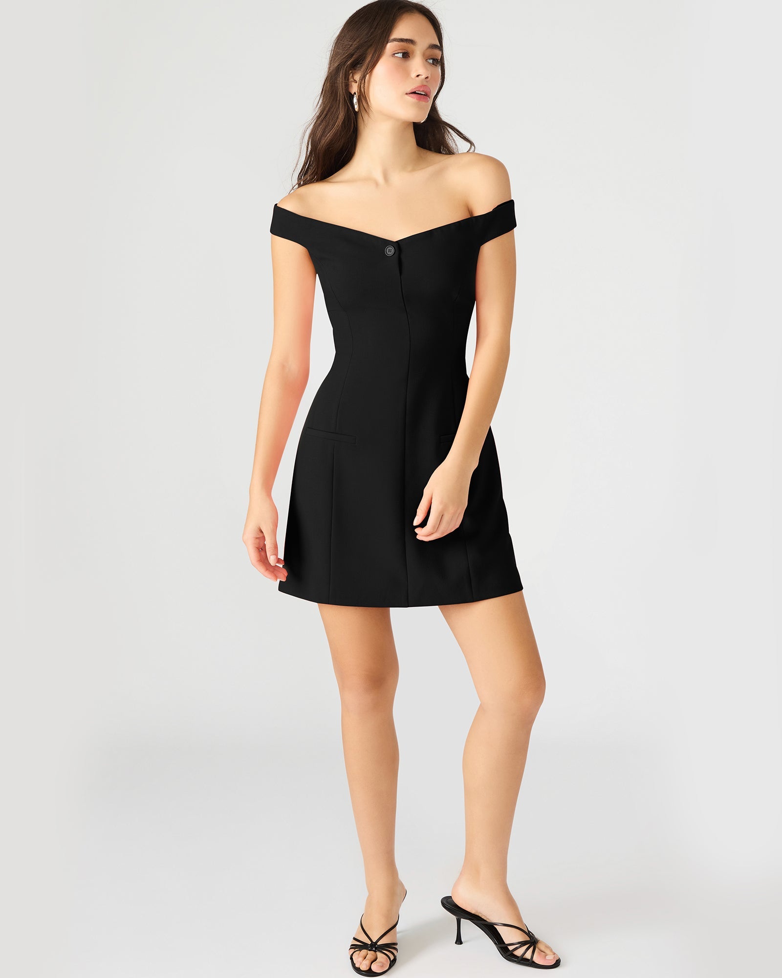 YANA DRESS BLACK - Clothing - Steve Madden Canada