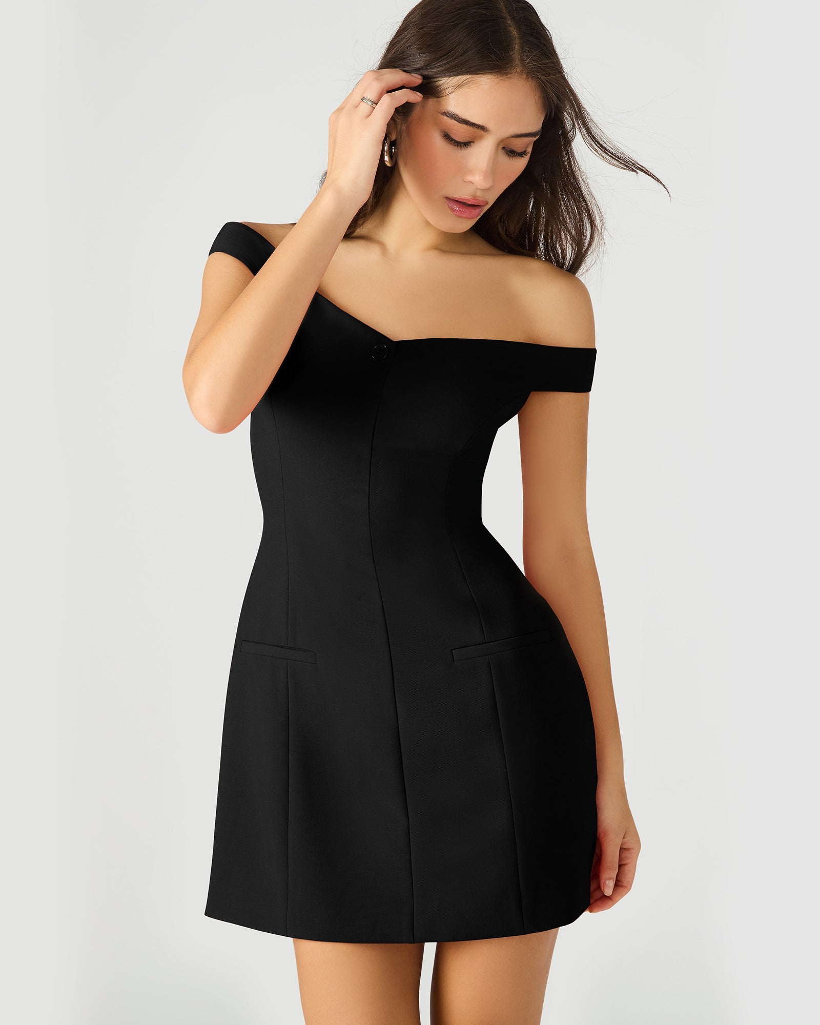 YANA DRESS BLACK - Clothing - Steve Madden Canada