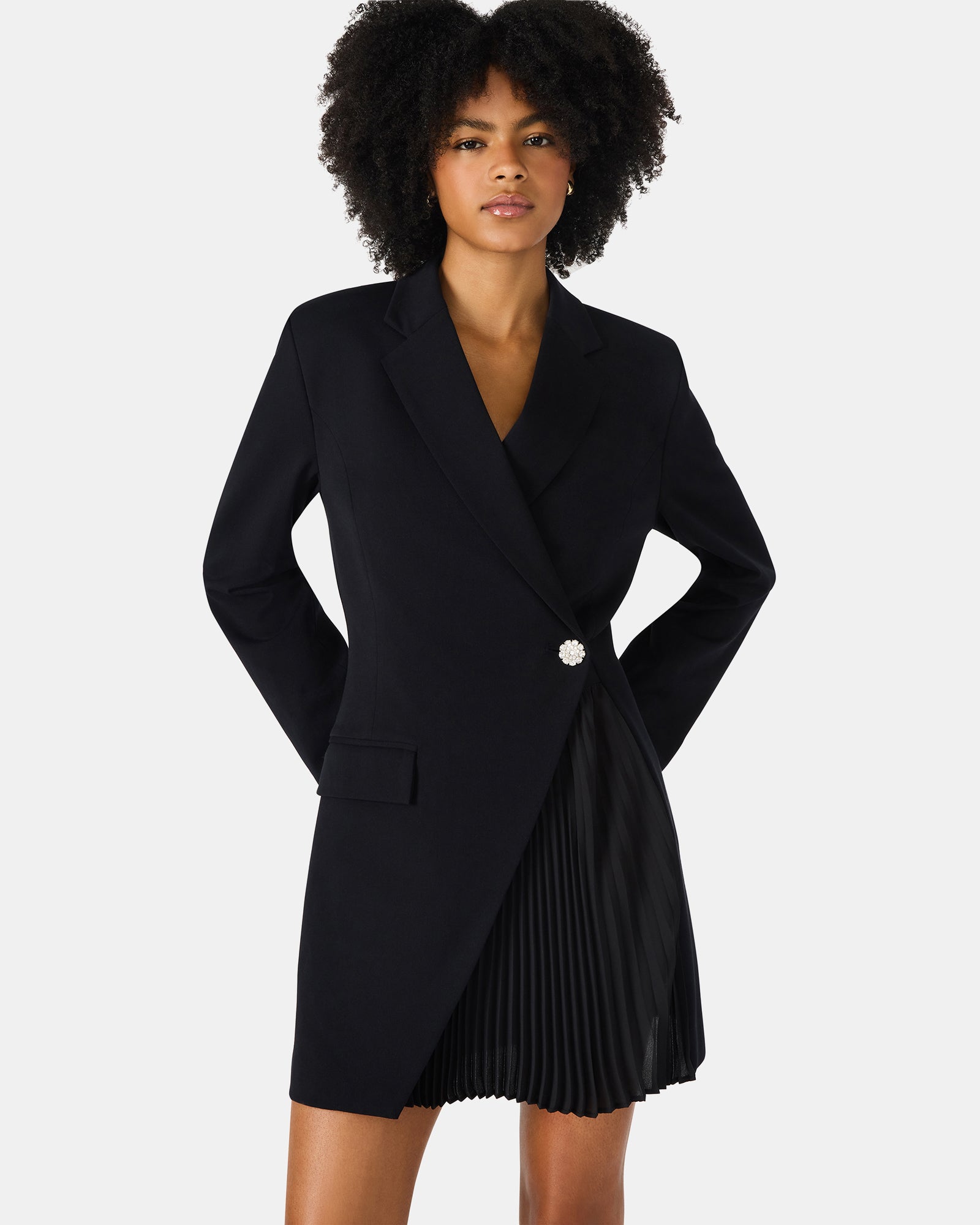 NADENE DRESS BLACK - Clothing - Steve Madden Canada
