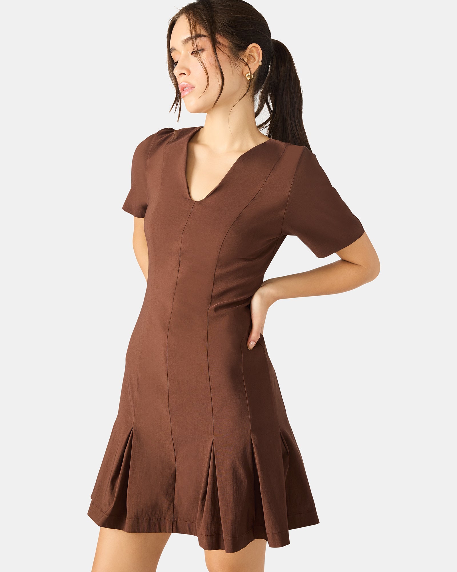 MARIE DRESS MOCHA - Clothing - Steve Madden Canada