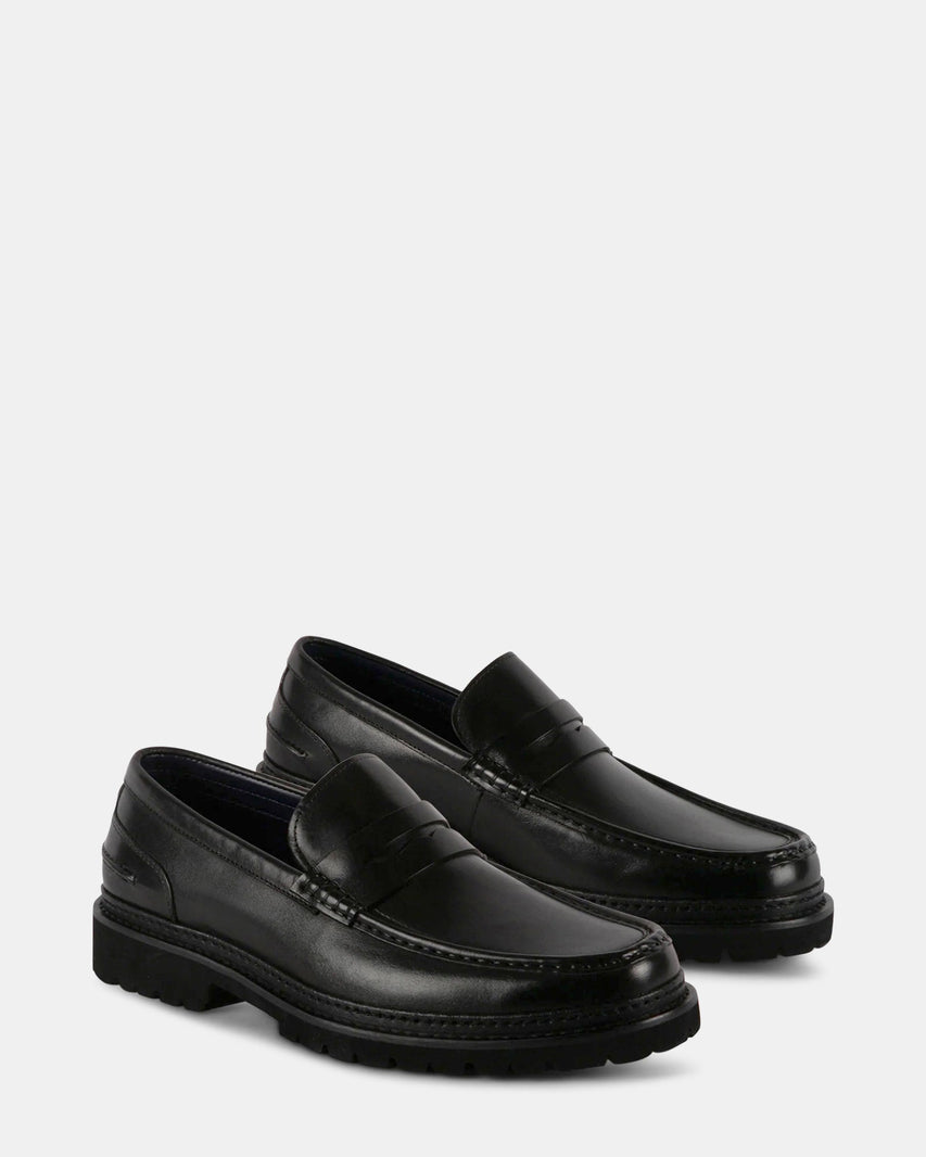 ASHERRR BLACK LEATHER - Men's Shoes - Steve Madden Canada