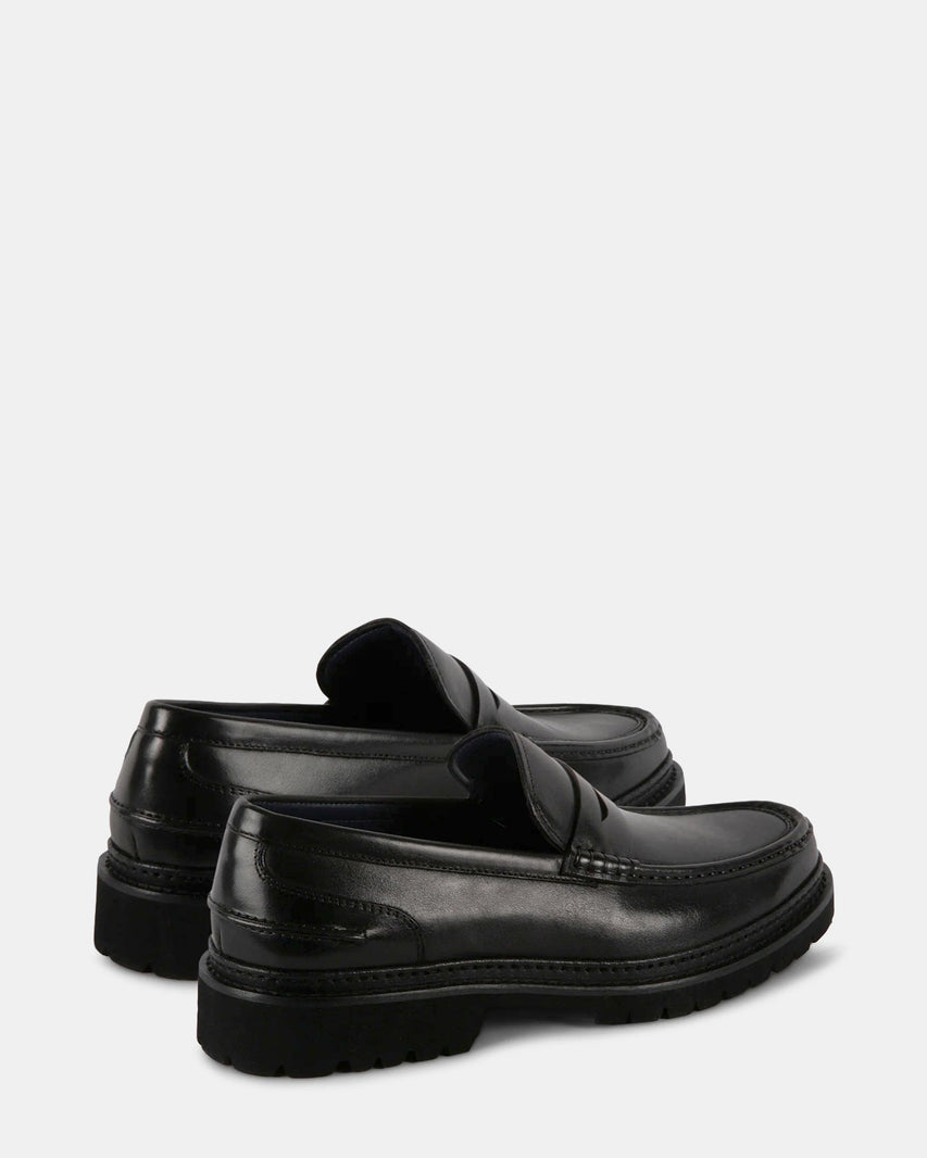 ASHERRR BLACK LEATHER - Men's Shoes - Steve Madden Canada