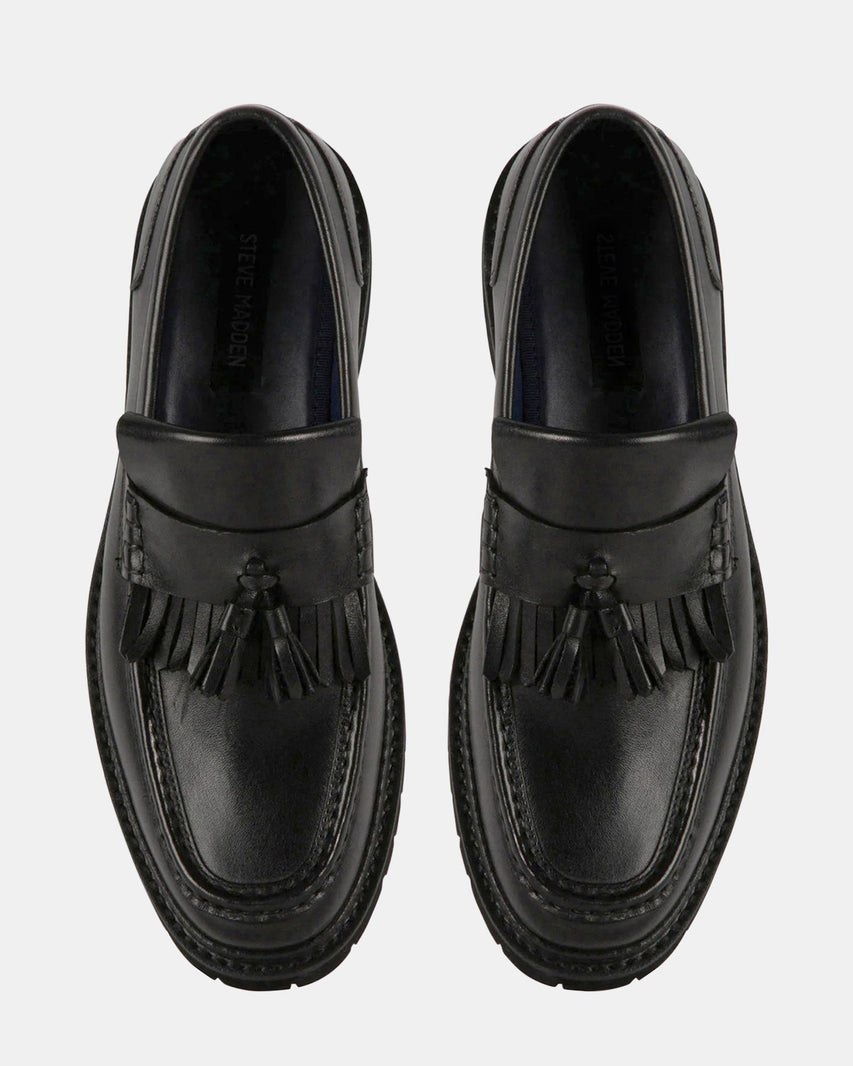 ASHFORD BLACK LEATHER - Men's Shoes - Steve Madden Canada