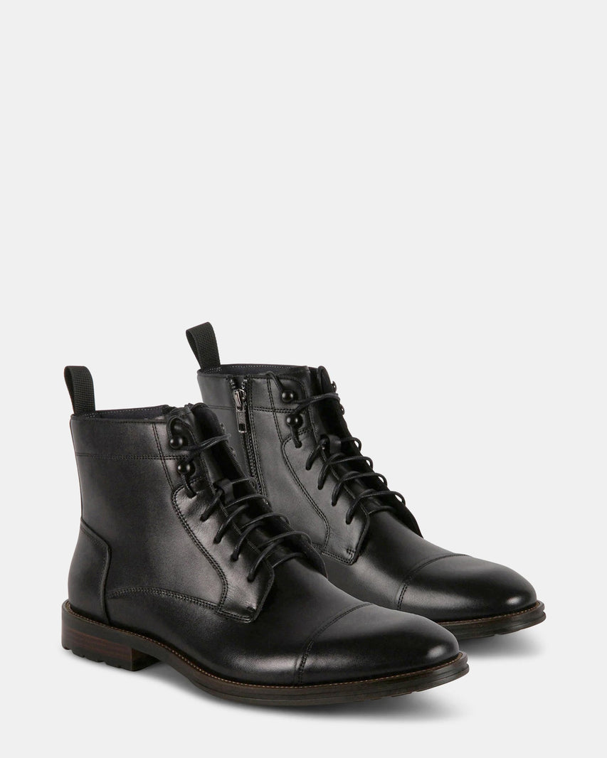 DAYMONN BLACK LEATHER - Men's Shoes - Steve Madden Canada