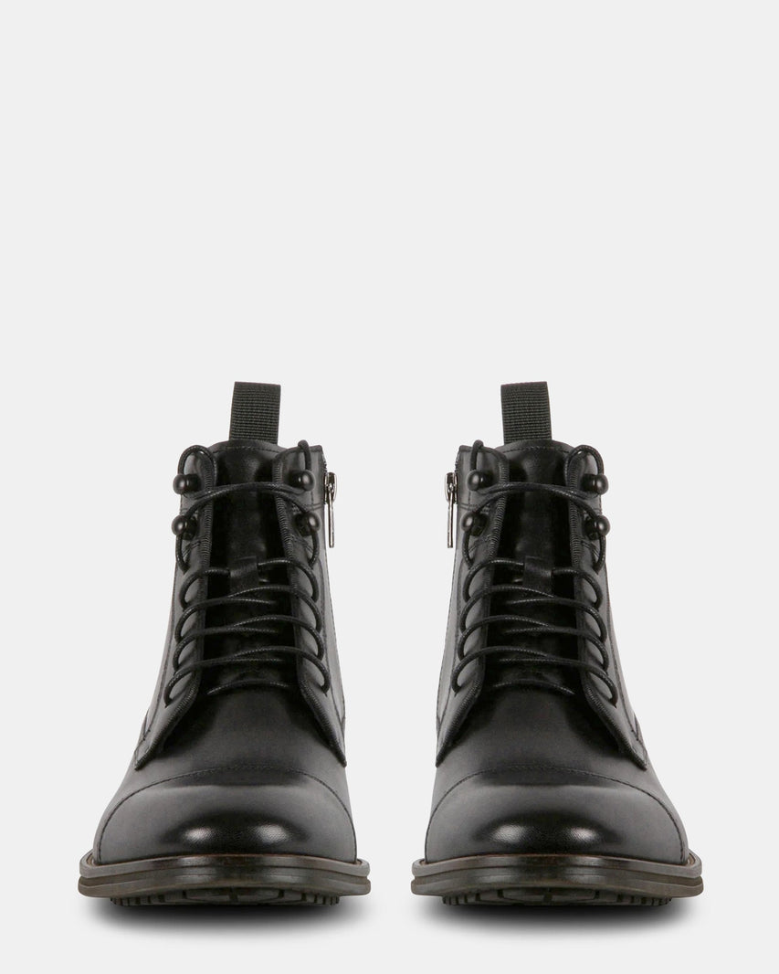 DAYMONN BLACK LEATHER - Men's Shoes - Steve Madden Canada
