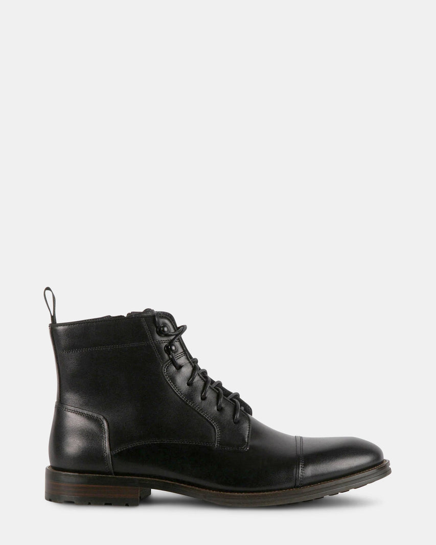 DAYMONN BLACK LEATHER - Men's Shoes - Steve Madden Canada