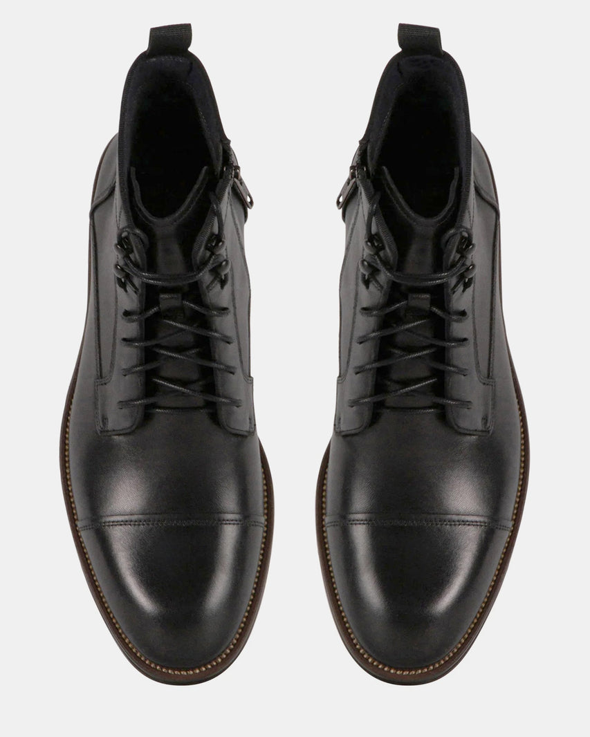 DAYMONN BLACK LEATHER - Men's Shoes - Steve Madden Canada