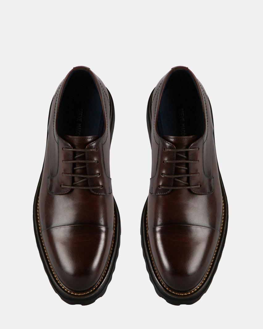 KNITTE BROWN LEATHER - Men's Shoes - Steve Madden Canada