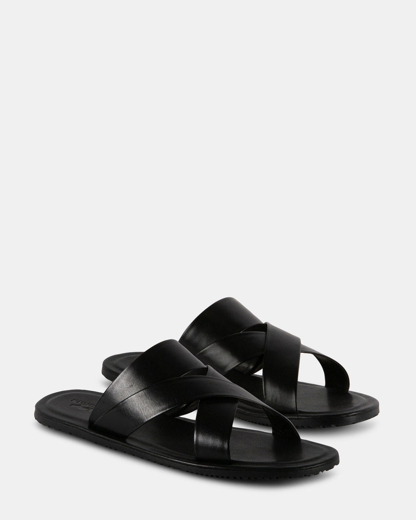 LEO BLACK LEATHER - Men's Shoes - Steve Madden Canada