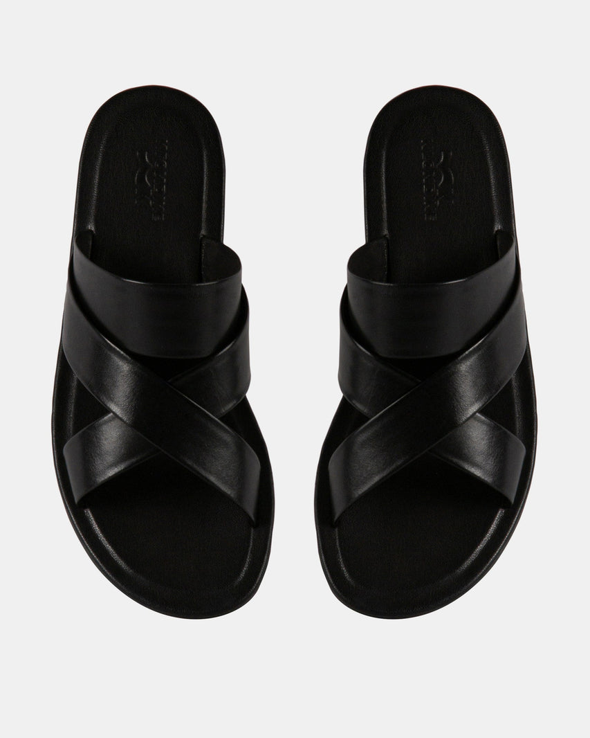 LEO BLACK LEATHER - Men's Shoes - Steve Madden Canada