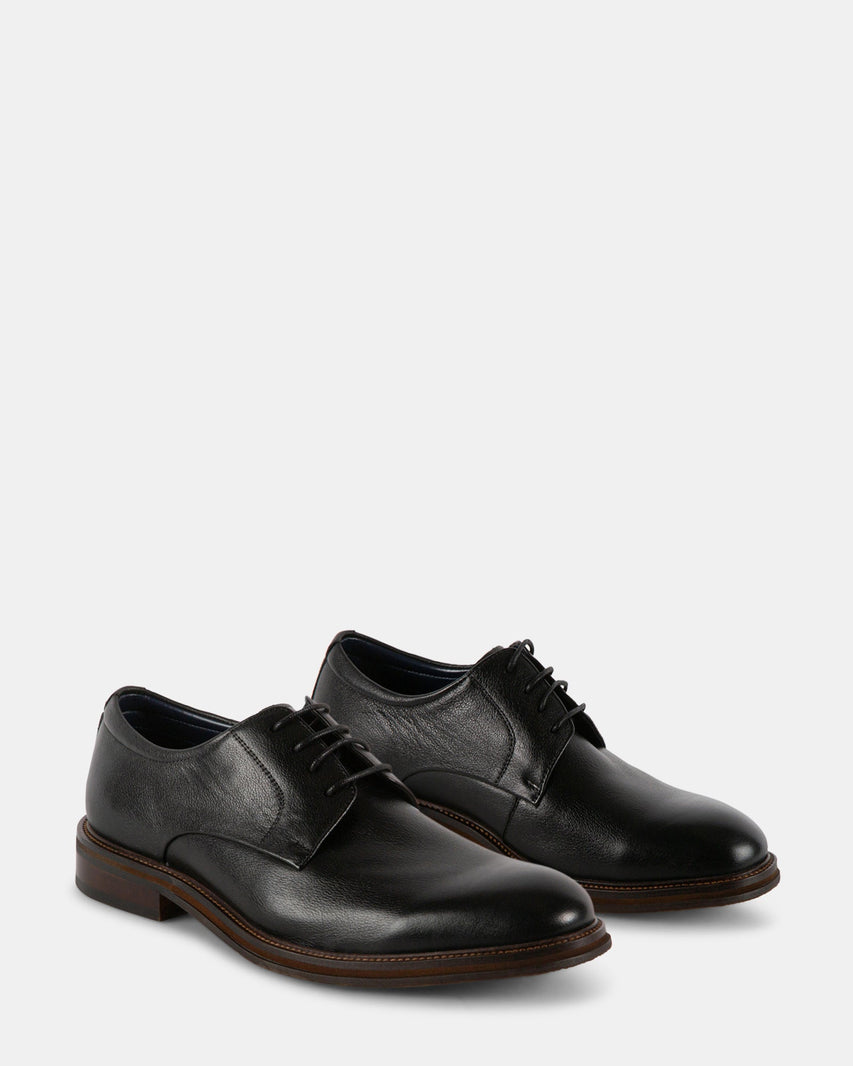 SITTLERR BLACK LEATHER - Men's Shoes - Steve Madden Canada