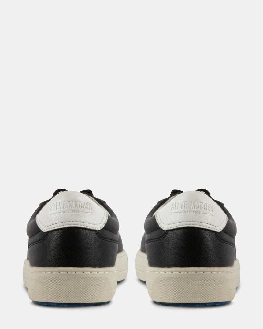 XAVVIER BLACK-WHITE LEATHER - Men's Shoes - Steve Madden Canada