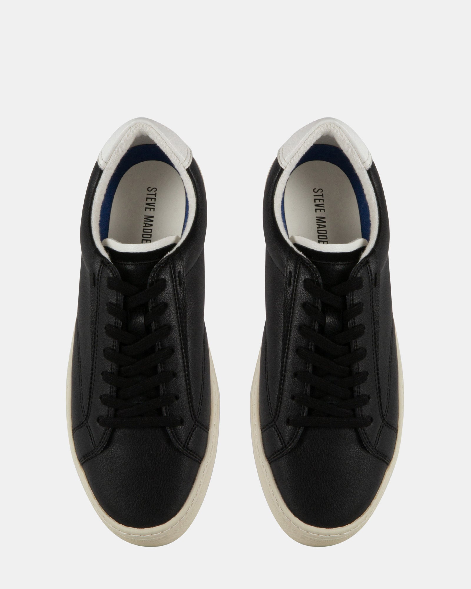 XAVVIER BLACK-WHITE LEATHER - Men's Shoes - Steve Madden Canada