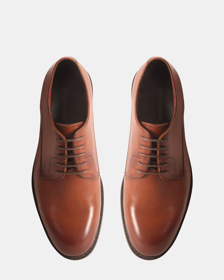 ESTEVIO BROWN LEATHER - Men's Shoes - Steve Madden Canada