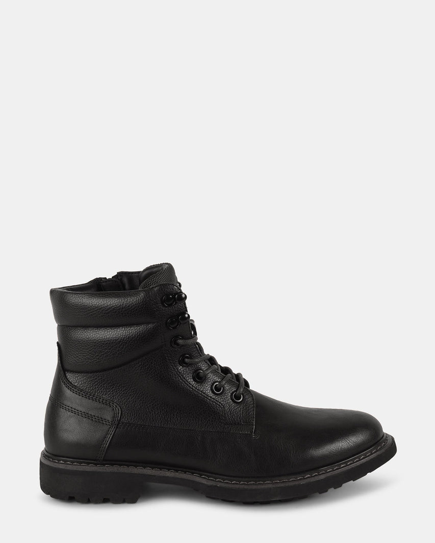 FREDDO BLACK LEATHER - Men's Shoes - Steve Madden Canada