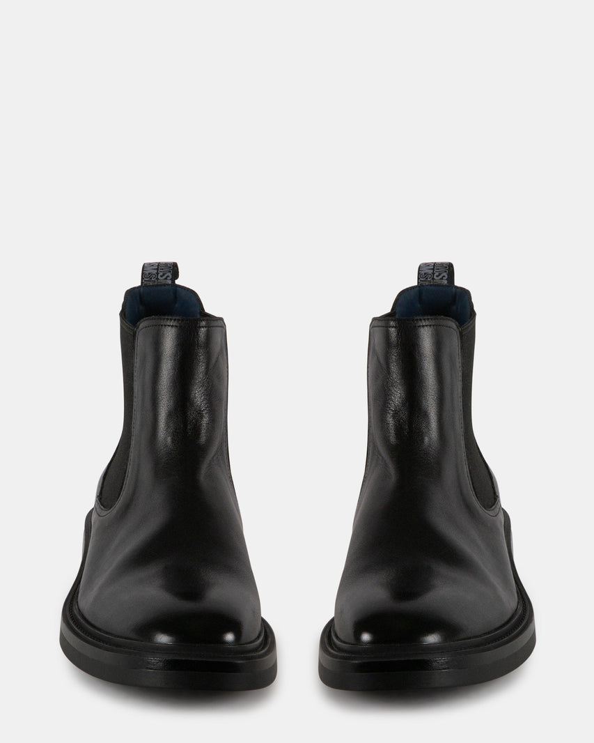 HATTON BLACK LEATHER - Men's Shoes - Steve Madden Canada