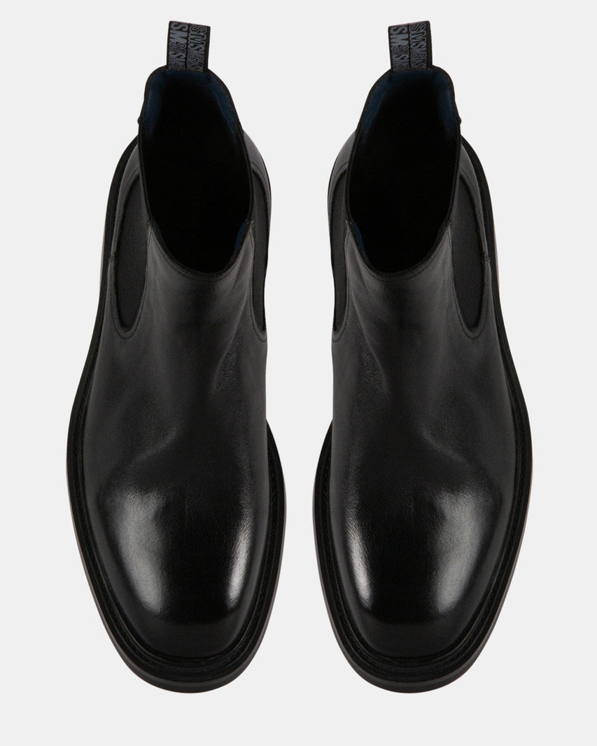 HATTON BLACK LEATHER - Men's Shoes - Steve Madden Canada