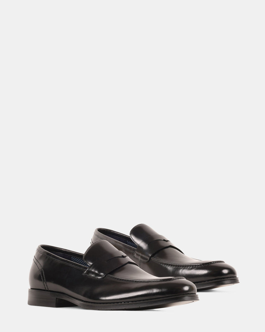 KNIES BLACK LEATHER - Men's Shoes - Steve Madden Canada