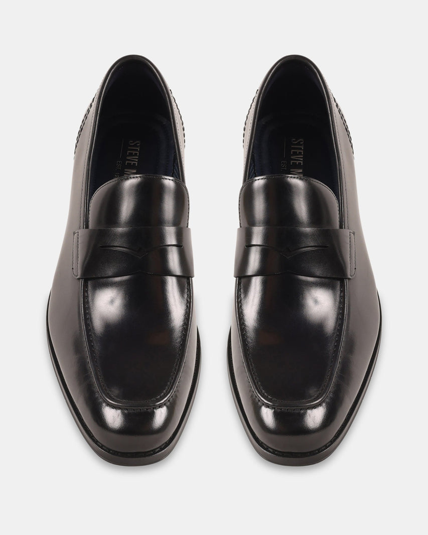 KNIES BLACK LEATHER - Men's Shoes - Steve Madden Canada