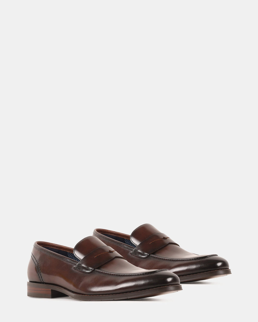 KNIES BROWN LEATHER - Men's Shoes - Steve Madden Canada