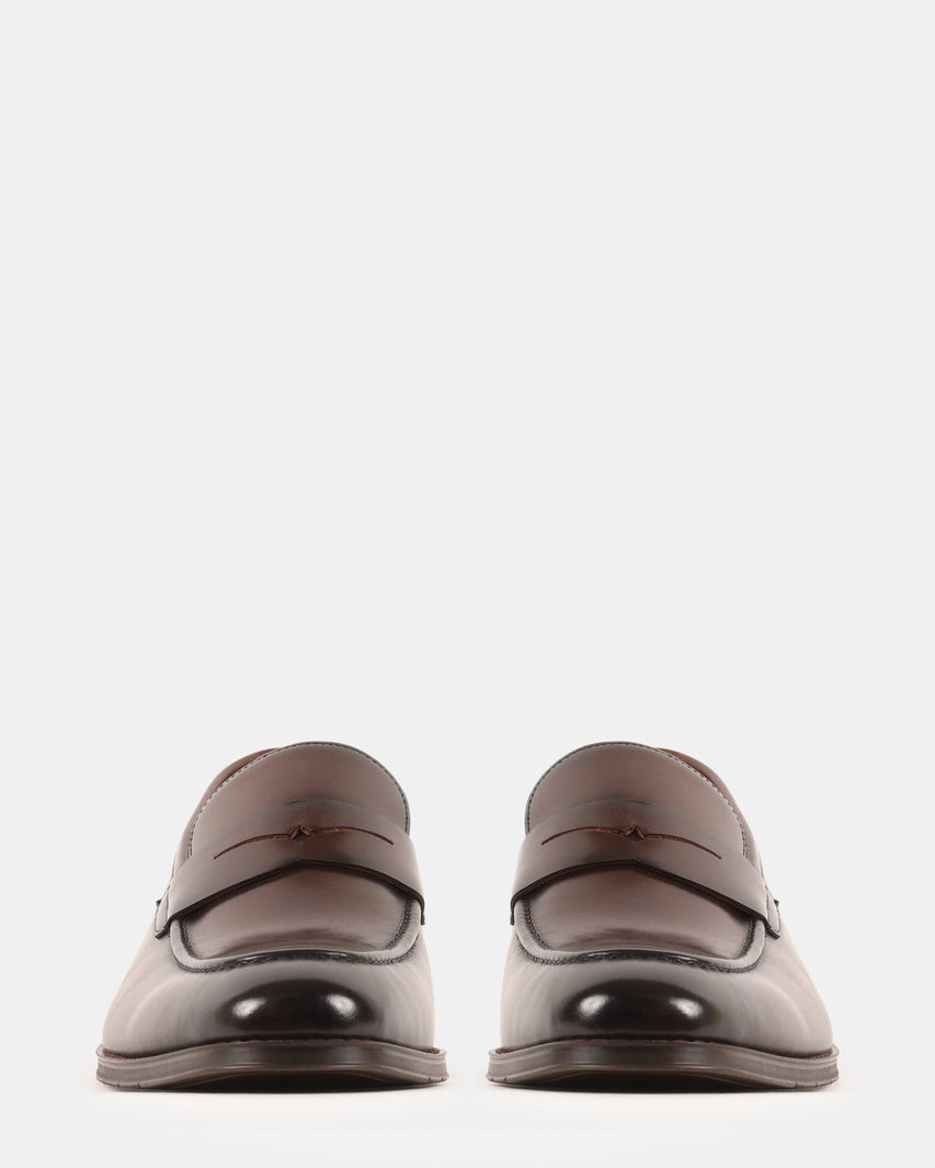 KNIES BROWN LEATHER - Men's Shoes - Steve Madden Canada