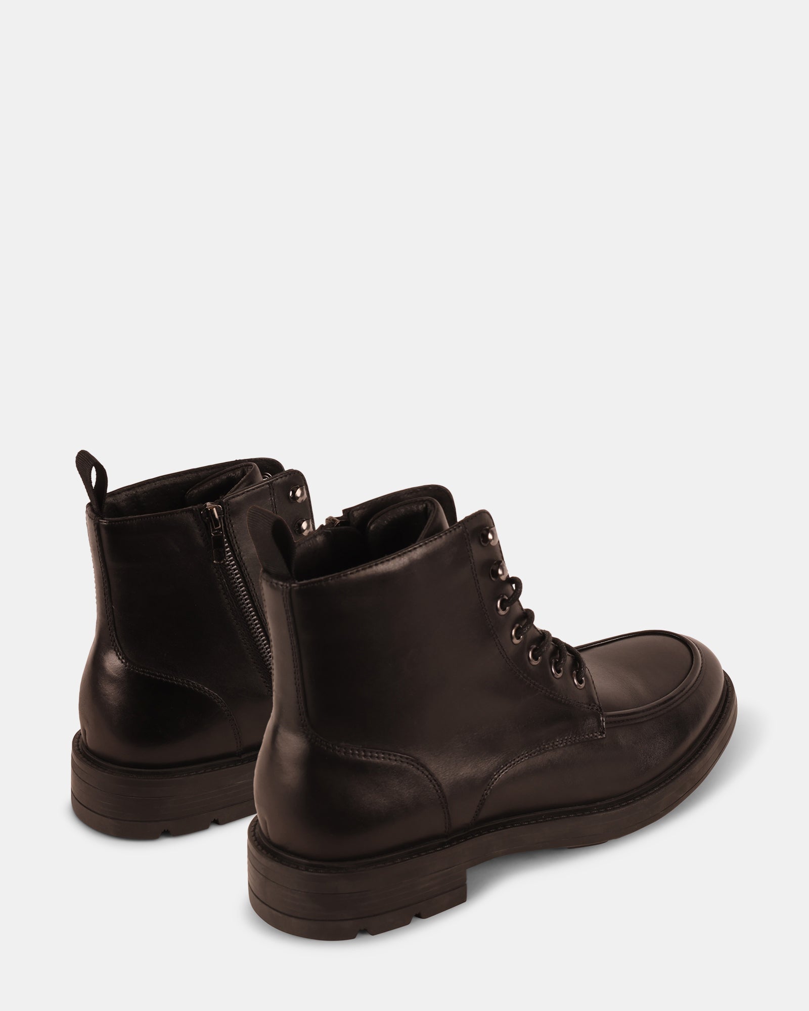 LAUGHTON BLACK LEATHER - Men's Shoes - Steve Madden Canada