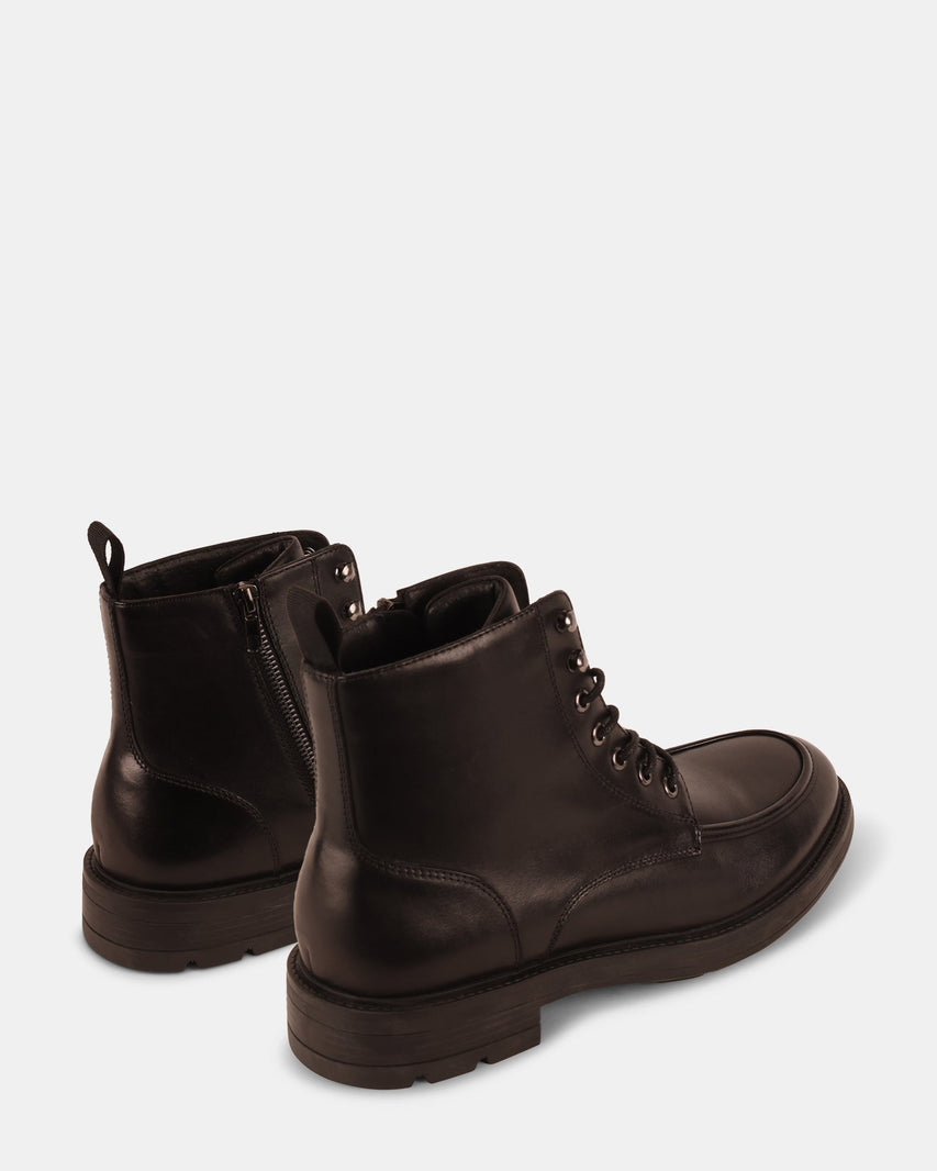 LAUGHTON BLACK LEATHER - Men's Shoes - Steve Madden Canada